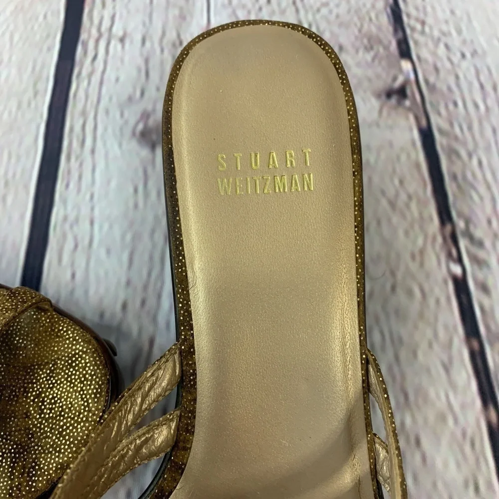 Stuart Weitzman Beige w/ Gold Leopard Sandals - Picture 7 of 7